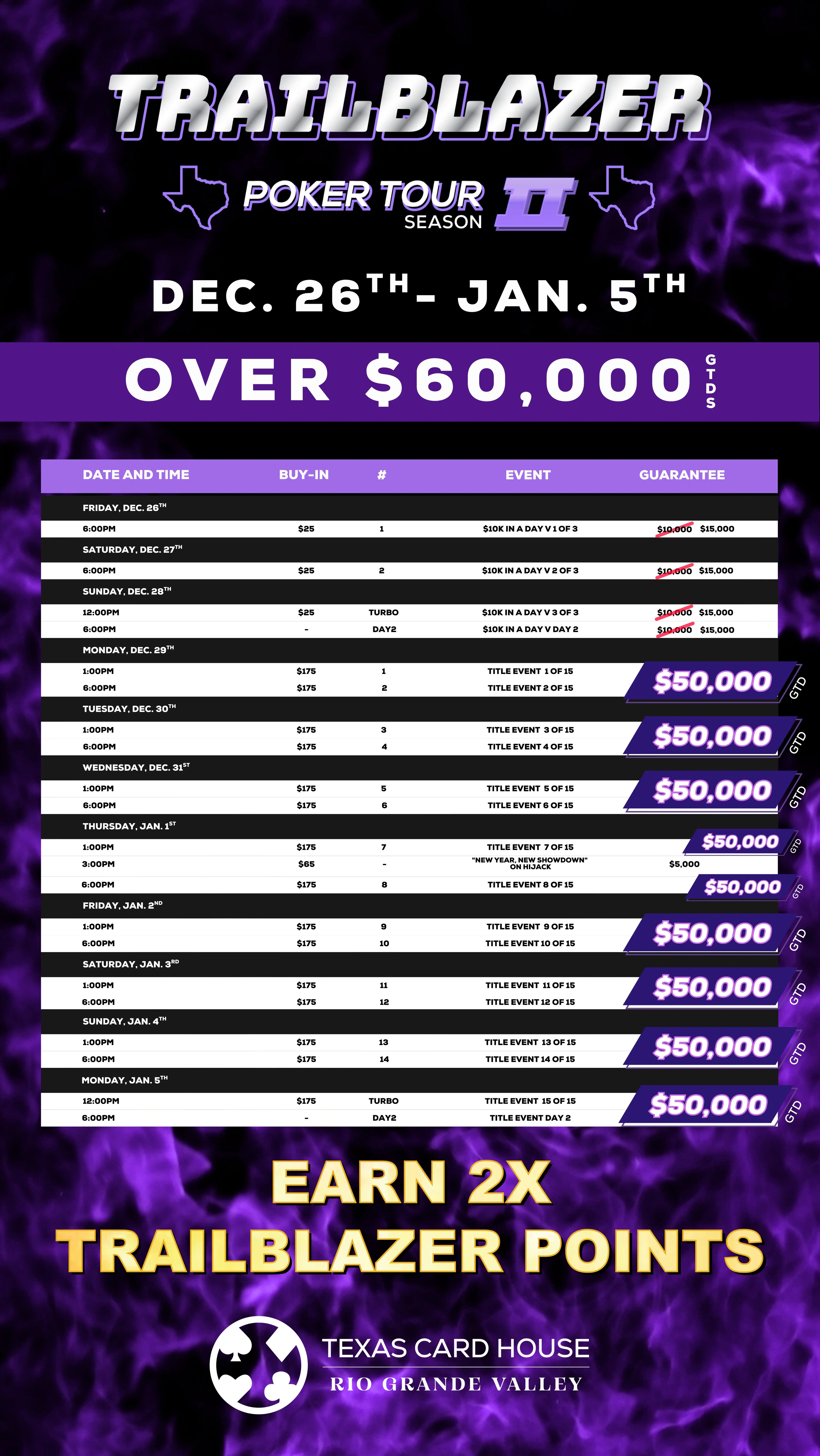 RGV Trailblazer Full Schedule 31 x 55