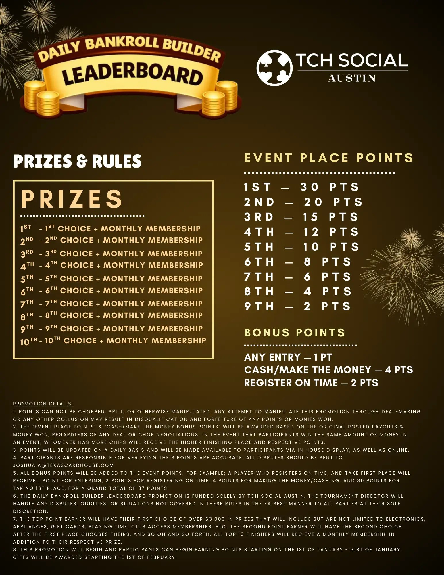 RULES for Daily Bankroll Builder Leaderboard
